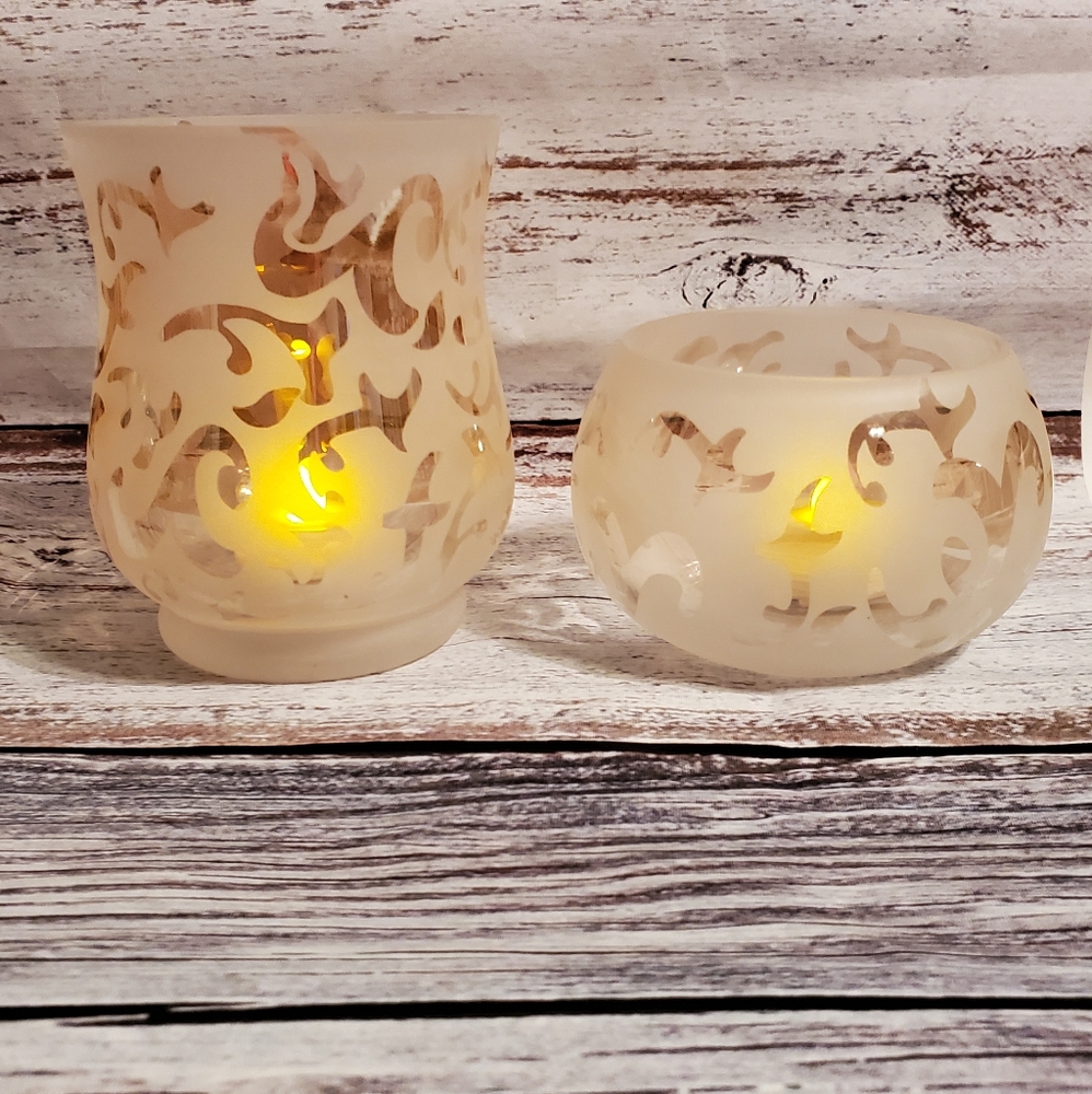 NIB Home Reflections Champagne Tealight Holders